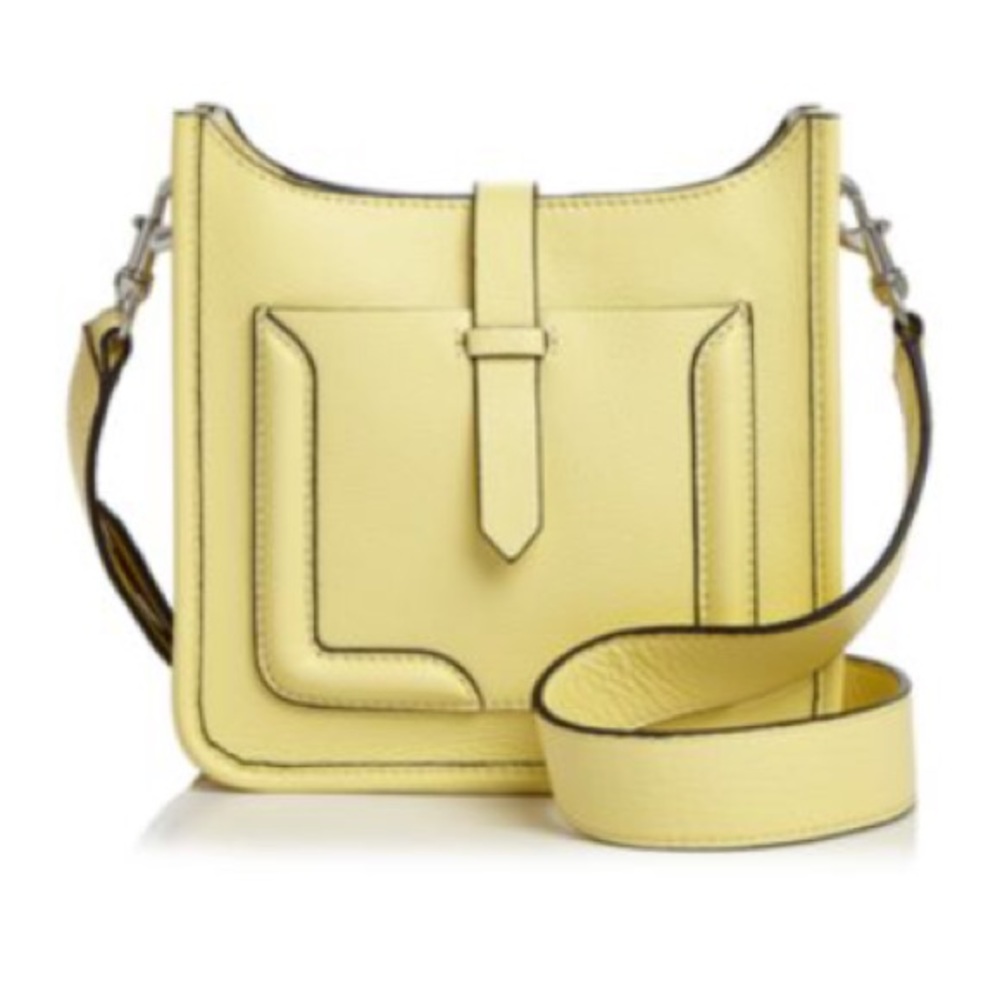 REBECCA MINKOFF Feed Crossbody Pastel Yellow Bag New